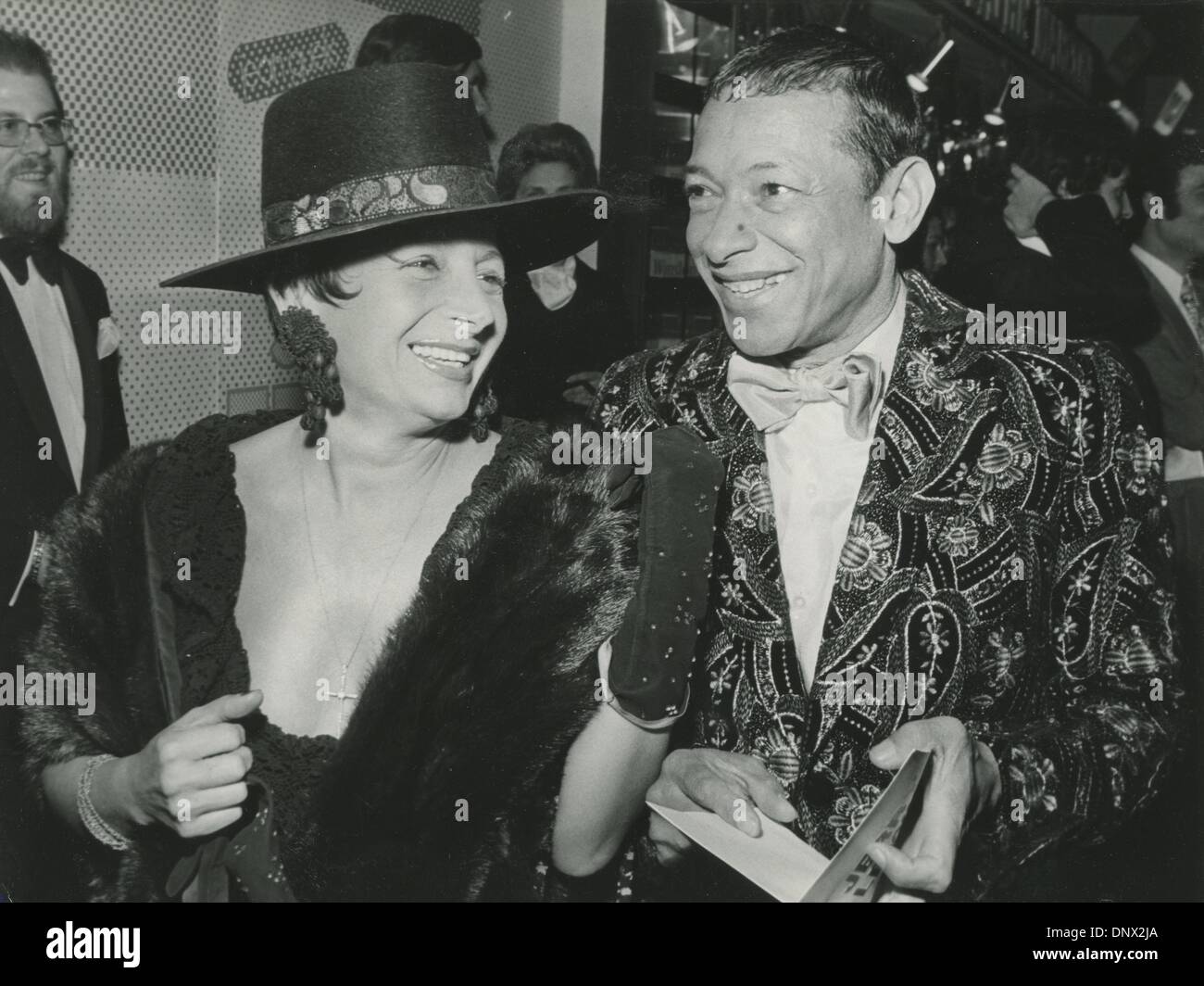 Apr 16, 1971 - Paris, France - HENRI SALVADOR and his wife JACQUELINE SALVADOR arrive at the premiere of Jerry Lewis performance at the Olympia Music Hall. (Credit Image: © KEYSTONE Pictures/ZUMAPRESS.com) Stock Photo