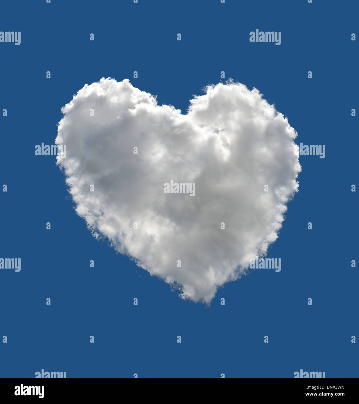 Heart shaped cloud over blue sky Stock Photo