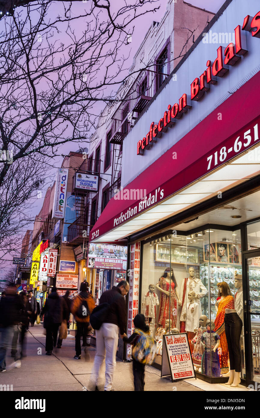 "Little India" district of Jackson Heights, Queens, New York City Stock