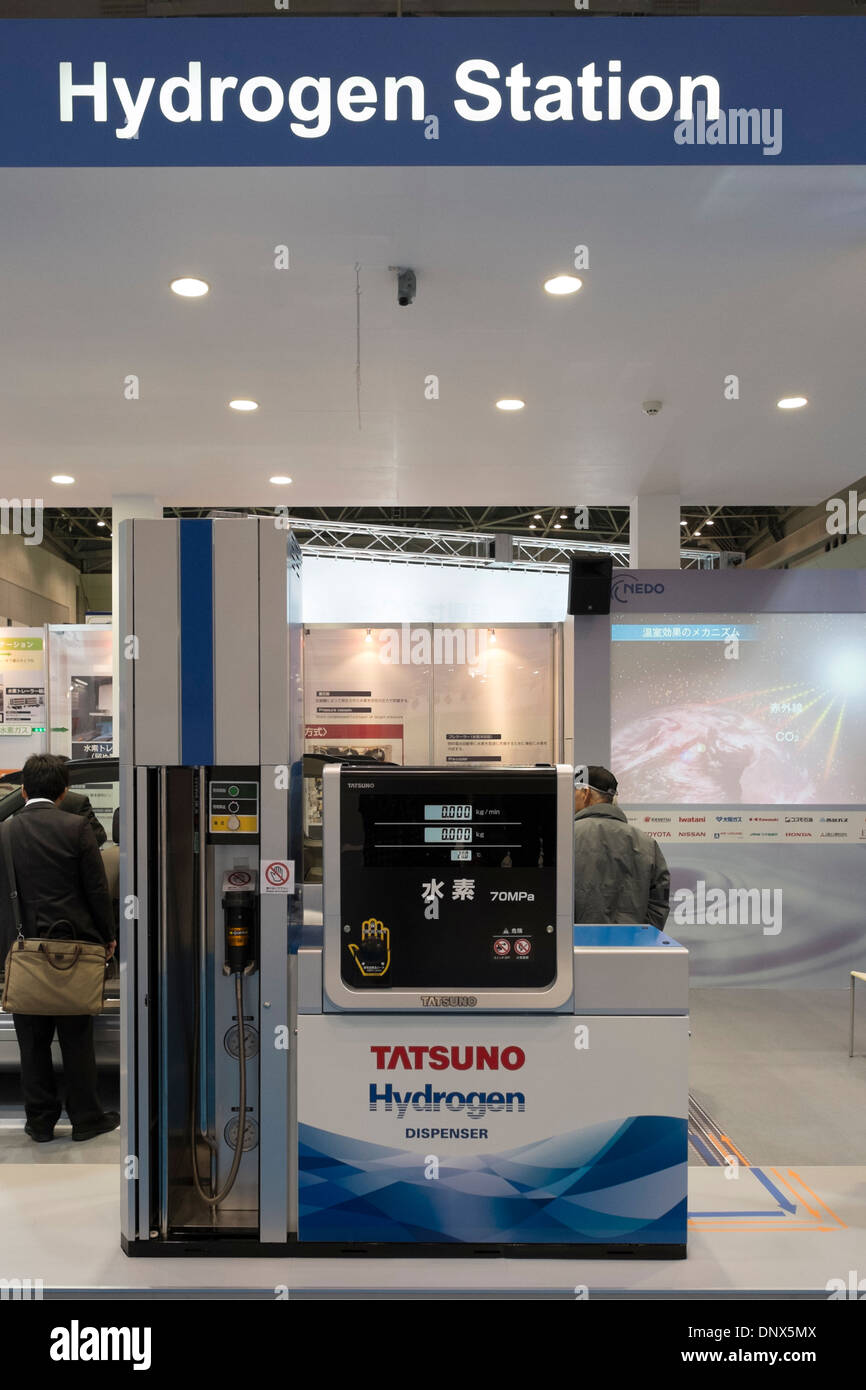 Hydrogen fuel pump station for refueling hydrogen fuel-cell cars at Tokyo Motor Show 2013 in Japan Stock Photo