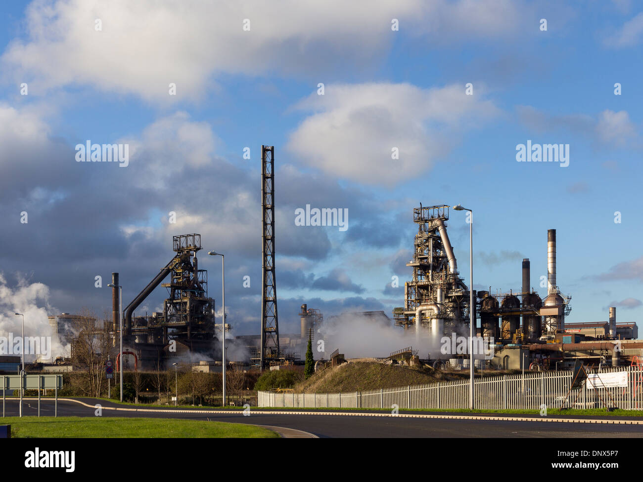 Port Talbot, Wales, UK - 20 November 2013: Blast furnaces at the steelworks Port Talbot, West Glamorgan, Wales Stock Photo