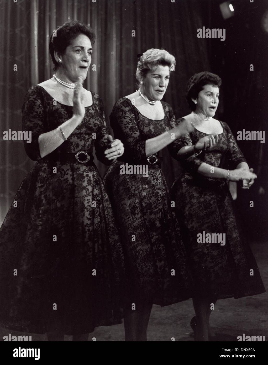 Sept. 27, 1958 - ANDREW SISTERS. 1958.(Credit Image: © Globe Photos/ZUMAPRESS.com) Stock Photo