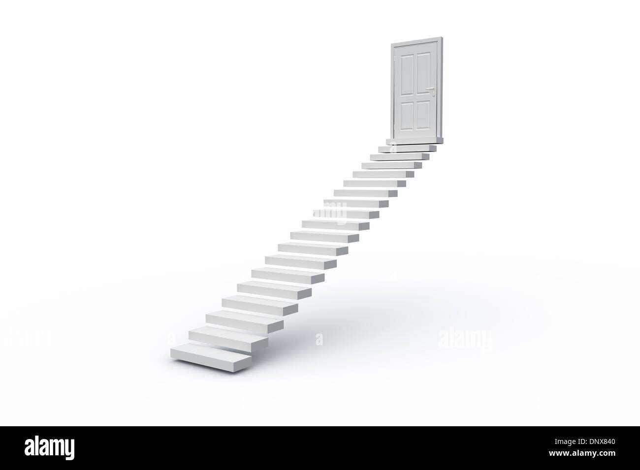 White steps leading to closed door Stock Photo