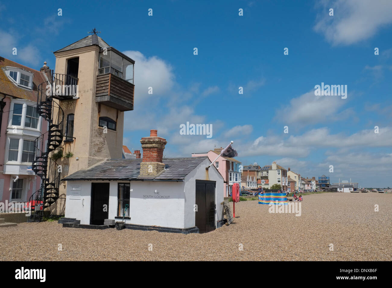 The Aldeburgh Beach South Lookout. Aldeburgh, Suffolk, England. Stock Photo