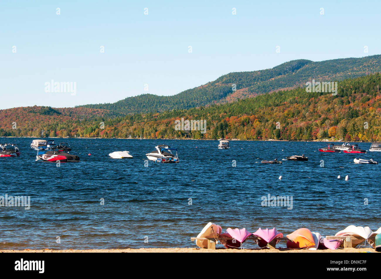 Mont Tremblant Beach Lake Stock Photo Alamy