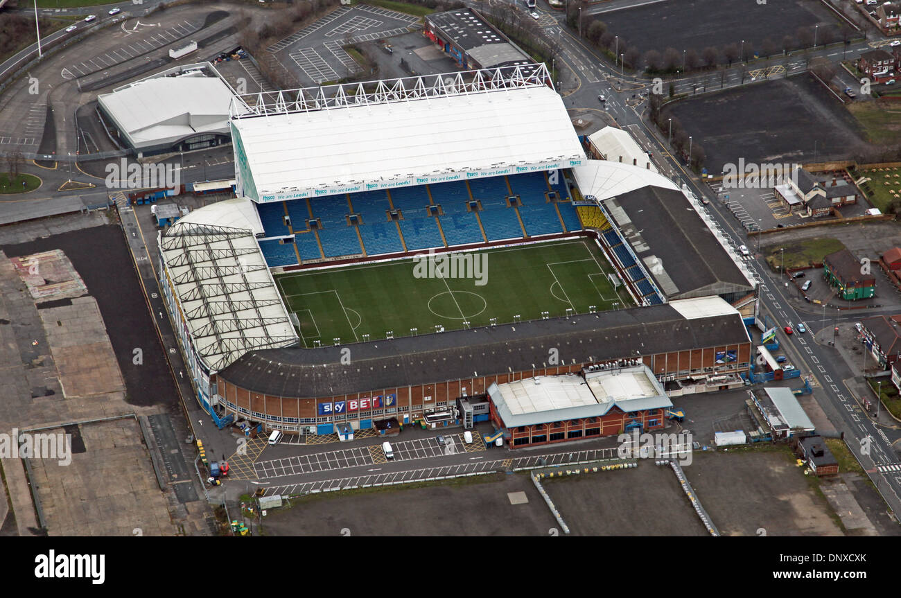 aerial view of Leeds United Elland Road stadium Stock Photo