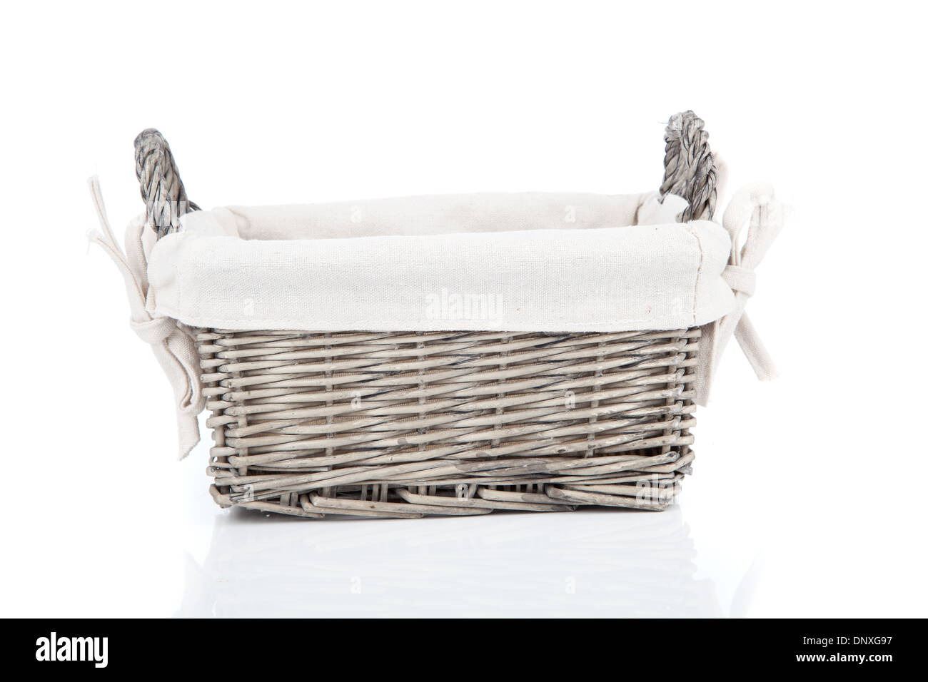 wooden basket, isolated on a white background Stock Photo