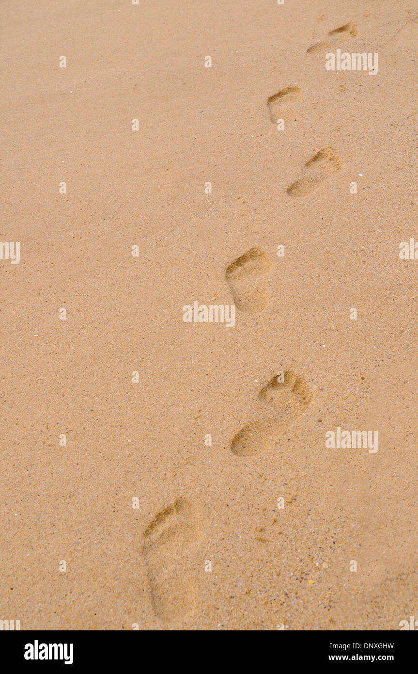 Footprints on the sand. Stock Photo