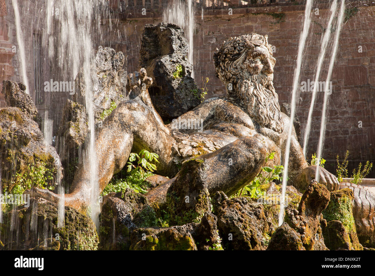 Neptune Fountain in the gardens of Schloss Heidelberg in Heidelberg, Baden-Württemberg, Germany Stock Photo