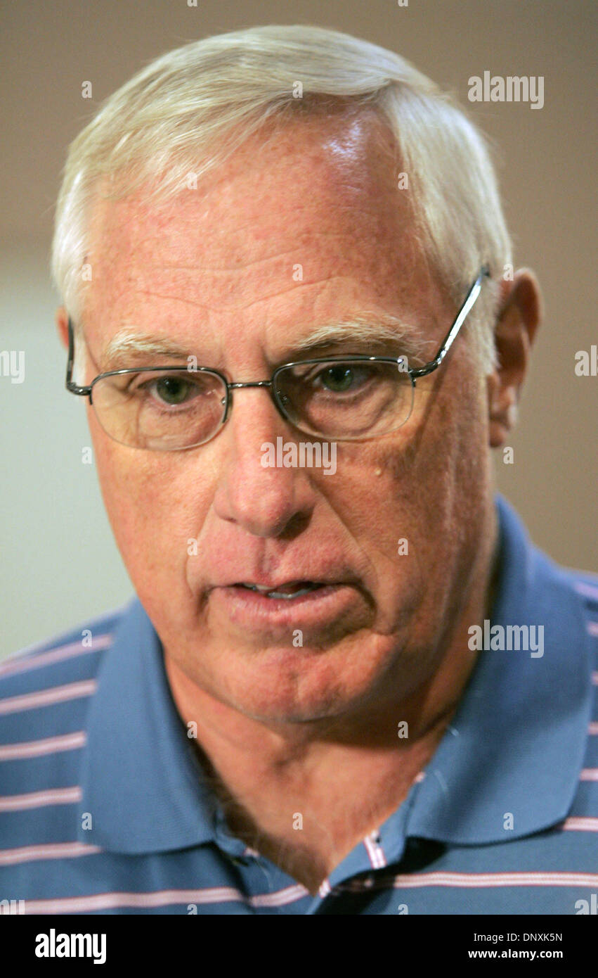 Dec 19, 2005; West Palm Beach, FL, USA; Ernie George, president of the PBA, talks with the media after press conference at the West Palm Beach Police Department on the topic of steroids.  Mandatory Credit: Photo by Allen Eyestone/Palm Beach Post /ZUMA Press. (©) Copyright 2005 by Palm Beach Post Stock Photo