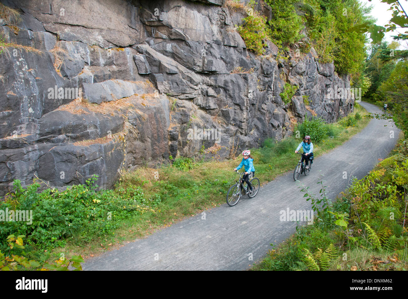 Le P'tit Train du Nord Cycling path in the Laurentians Quebec canada