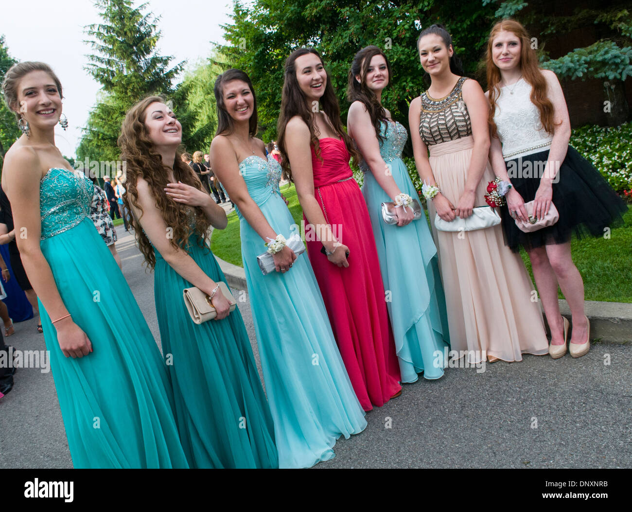 High school prom evening party Canada Stock Photo