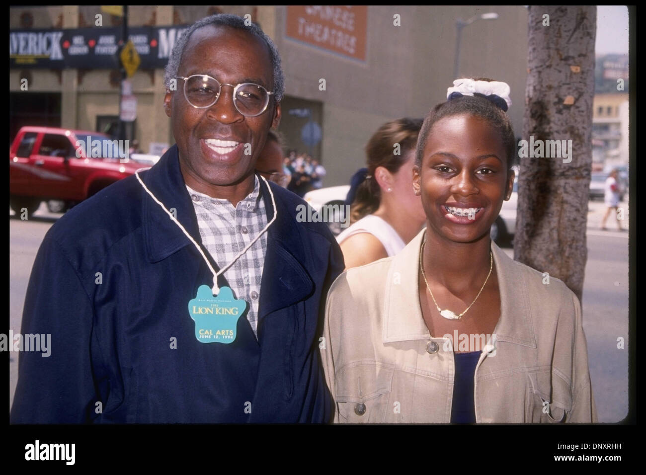 June 11, 1994;  Hollywood, CA, USA;  ROBERT GUILLAUME and daughter MELISSA attend the premiere of 'The Lion King' held at El Capitan.  Mandatory Credit: Kathy Hutchins/ZUMA Press. (©) Kathy Hutchins Stock Photo