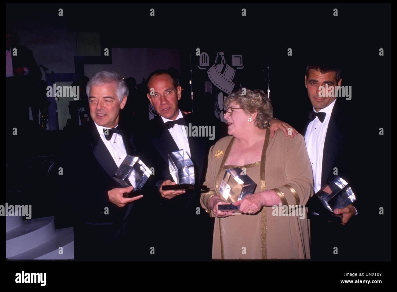 October 5, 1996; NICK,GEORGE CLOONEY, ROSEMARY CLOONEY and MIGUEL FERRER attend the opening night of Museum Hollywood on October 5, 1996. Mandatory Credit: Kathy Hutchins/ZUMA Press. (©) Kathy Hutchins Stock Photo