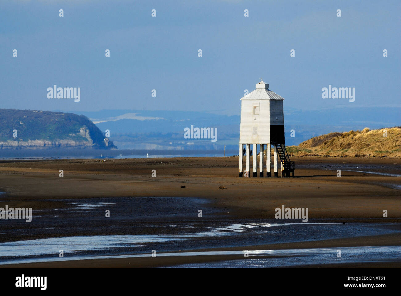 A view of the lighthouse at Burnham-on-Sea Somerset UK Stock Photo