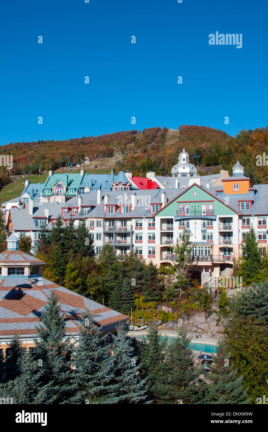 Resort village of Mont Tremblant Laurentians Quebec Stock Photo