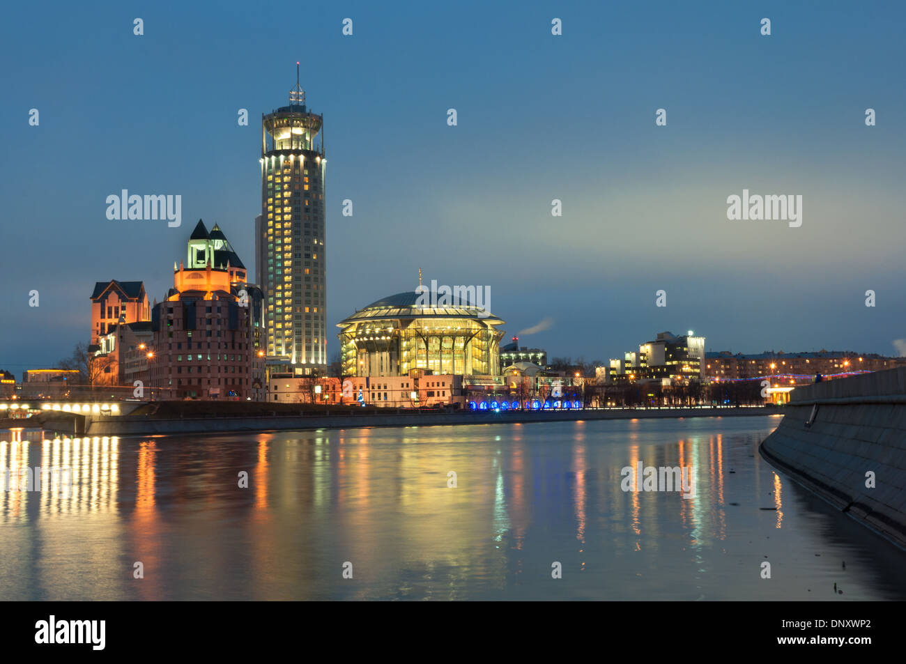 Moscow music house at night Stock Photo