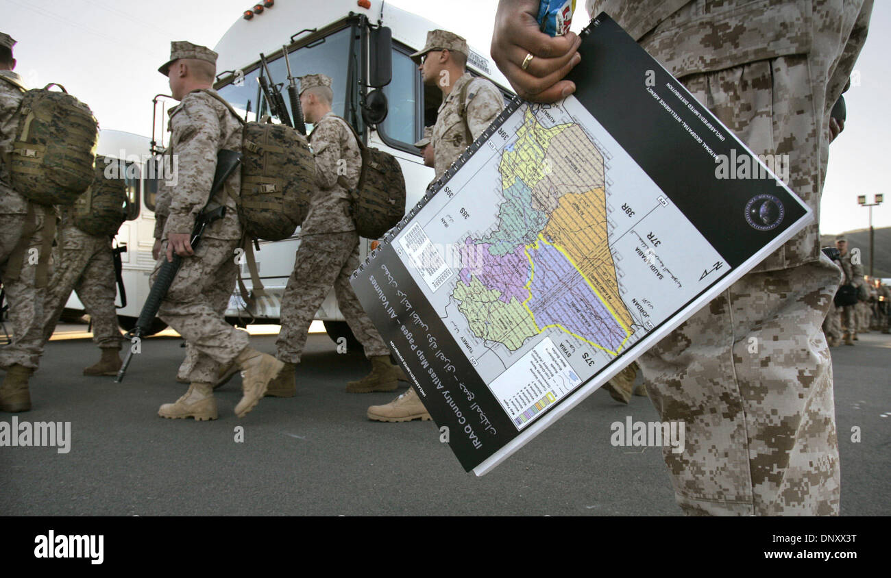Camp Pendleton Rood Map Jan 07, 2006; Camp Pendleton, CA, USA; A map of Iraq is shown on the ...