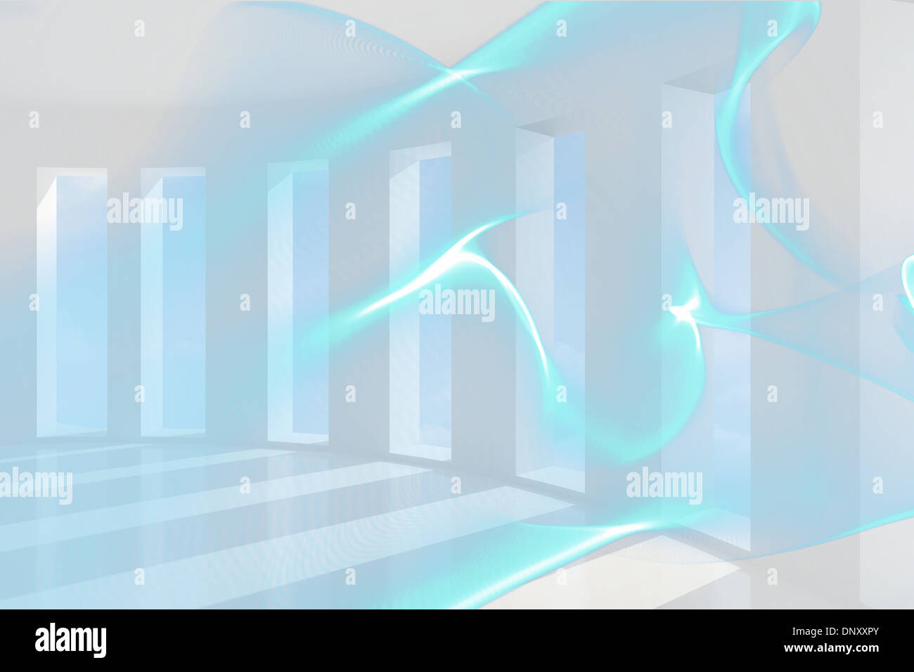 Blue design in white room Stock Photo - Alamy