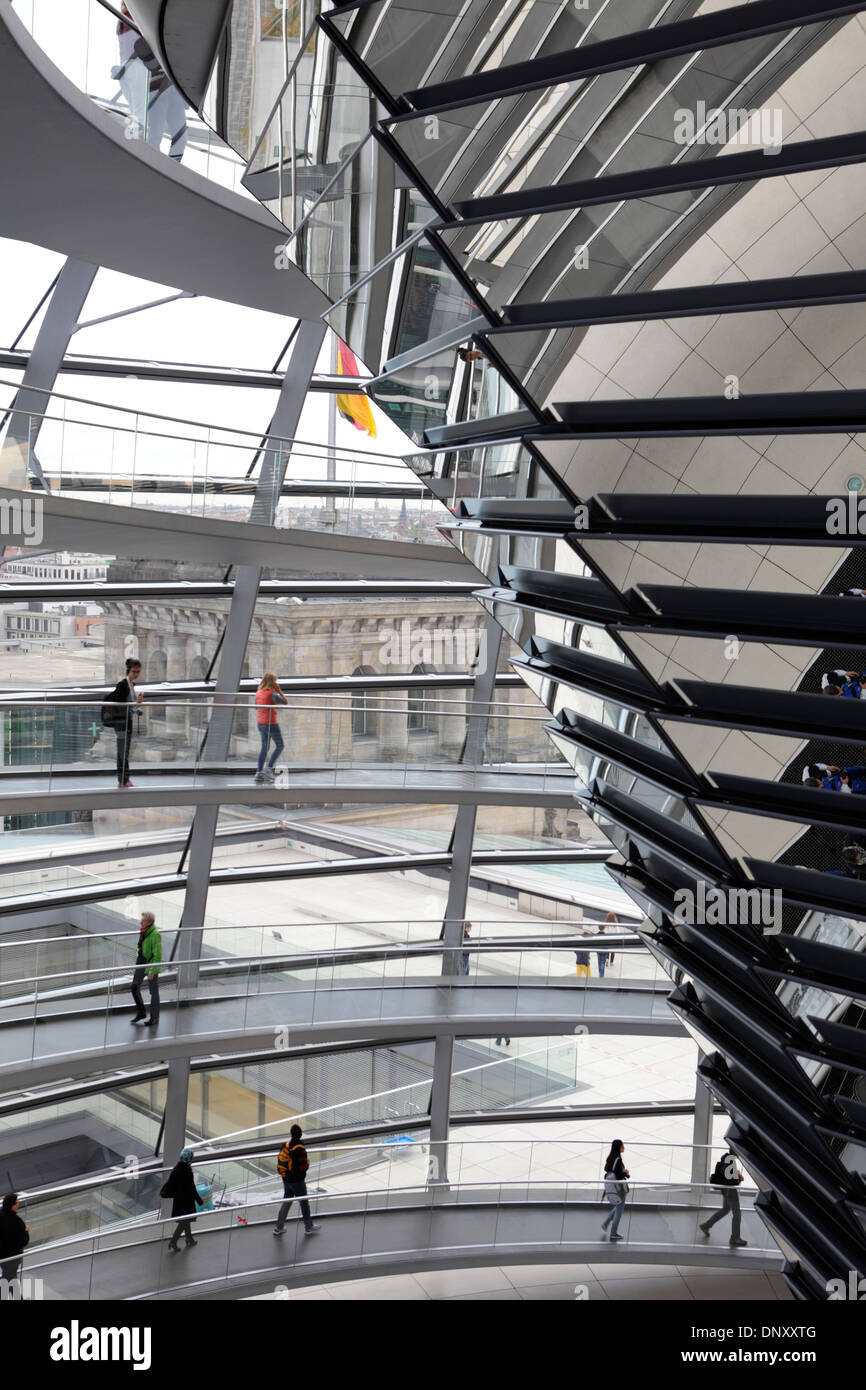 Glass dome of Reichstag, Berlin, Germany Stock Photo