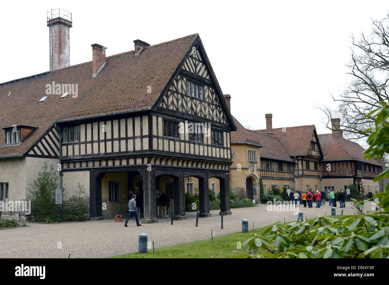 Potsdam, Germany. 06th Jan, 2014. View of castle hotel Cecilienhof in Potsdam, Germany, 06 January 2014. Renovation works for 5 million euros will be carried out on the hotel till 2017. The 'Potsdam Agreement' was negotiated at Cecilienhof in 1945. Photo: Ralf Hirschberger/dpa/Alamy Live News Stock Photo
