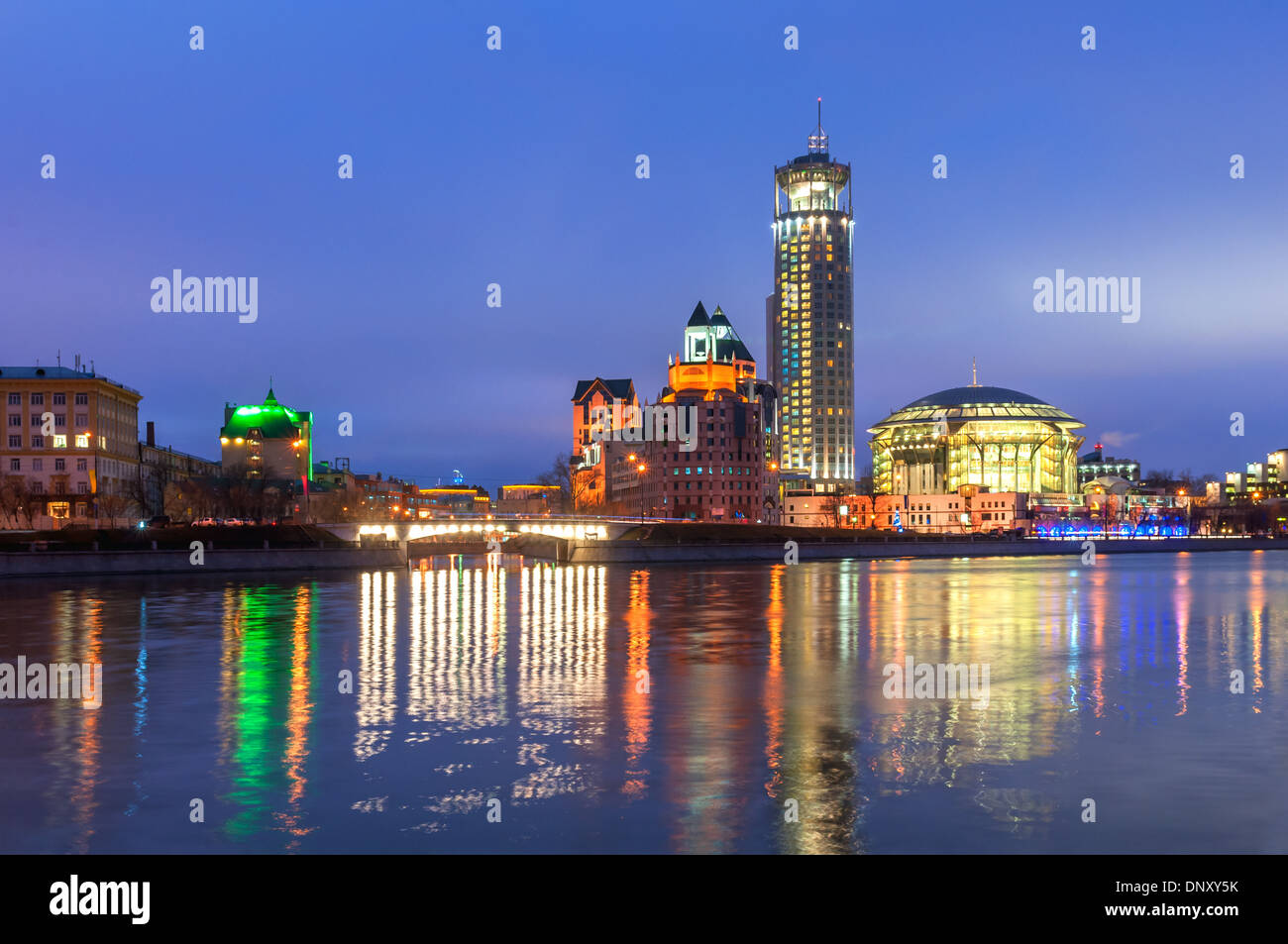 Moscow music house at night Stock Photo