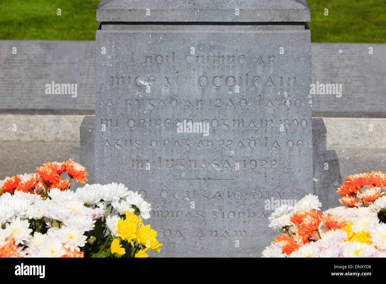 Grave of the Irish revolutionary leader Michael Collins (1890-1922) at Glasnevin Cemetery in Dublin, Ireland Stock Photo