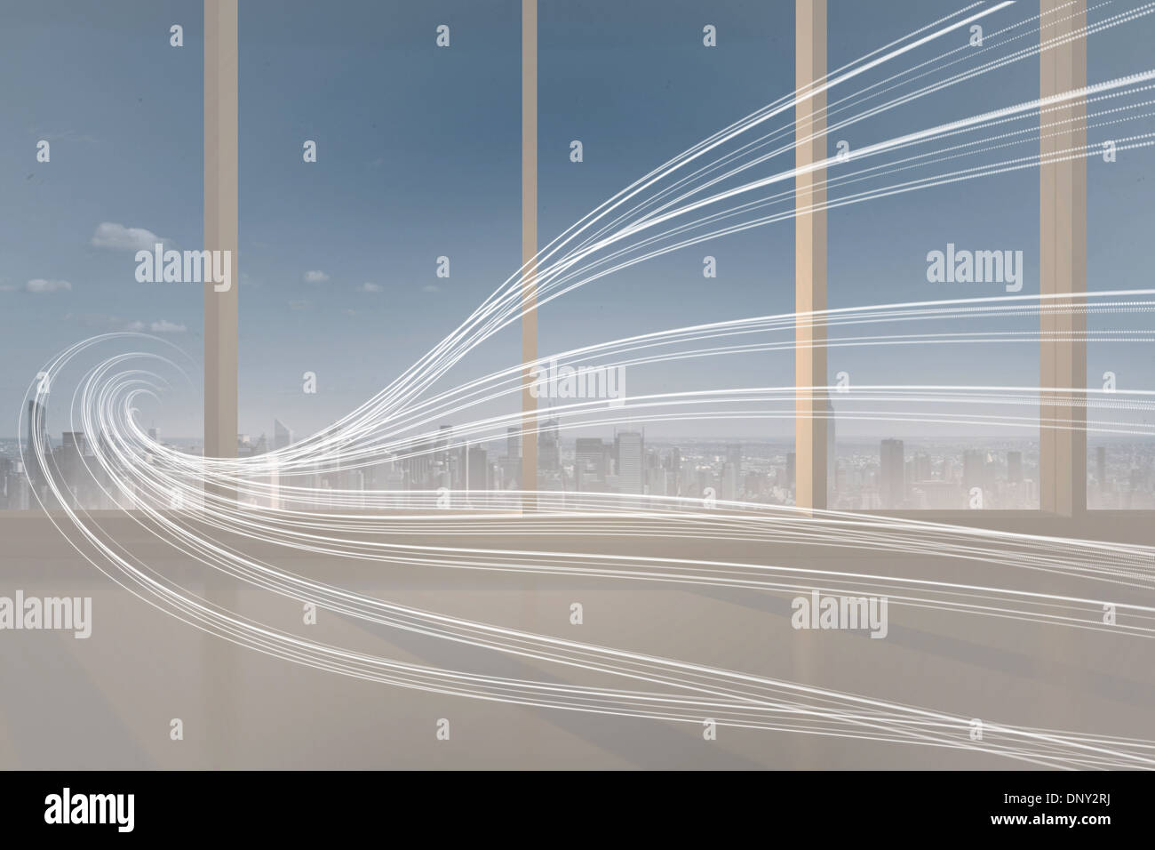 Abstract white line design in room Stock Photo Alamy