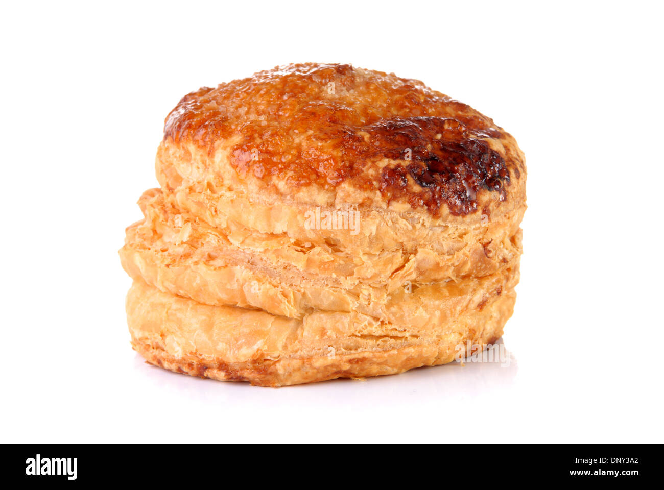 Puff mince pie on a white background Stock Photo