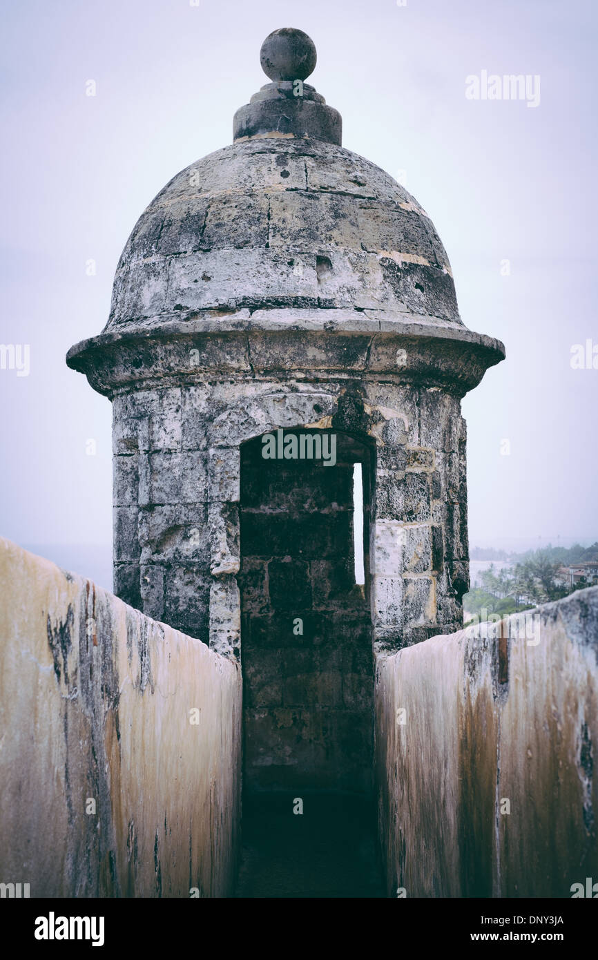 Fort San Felipe del Morro sentry box, Puerto Rico Stock Photo