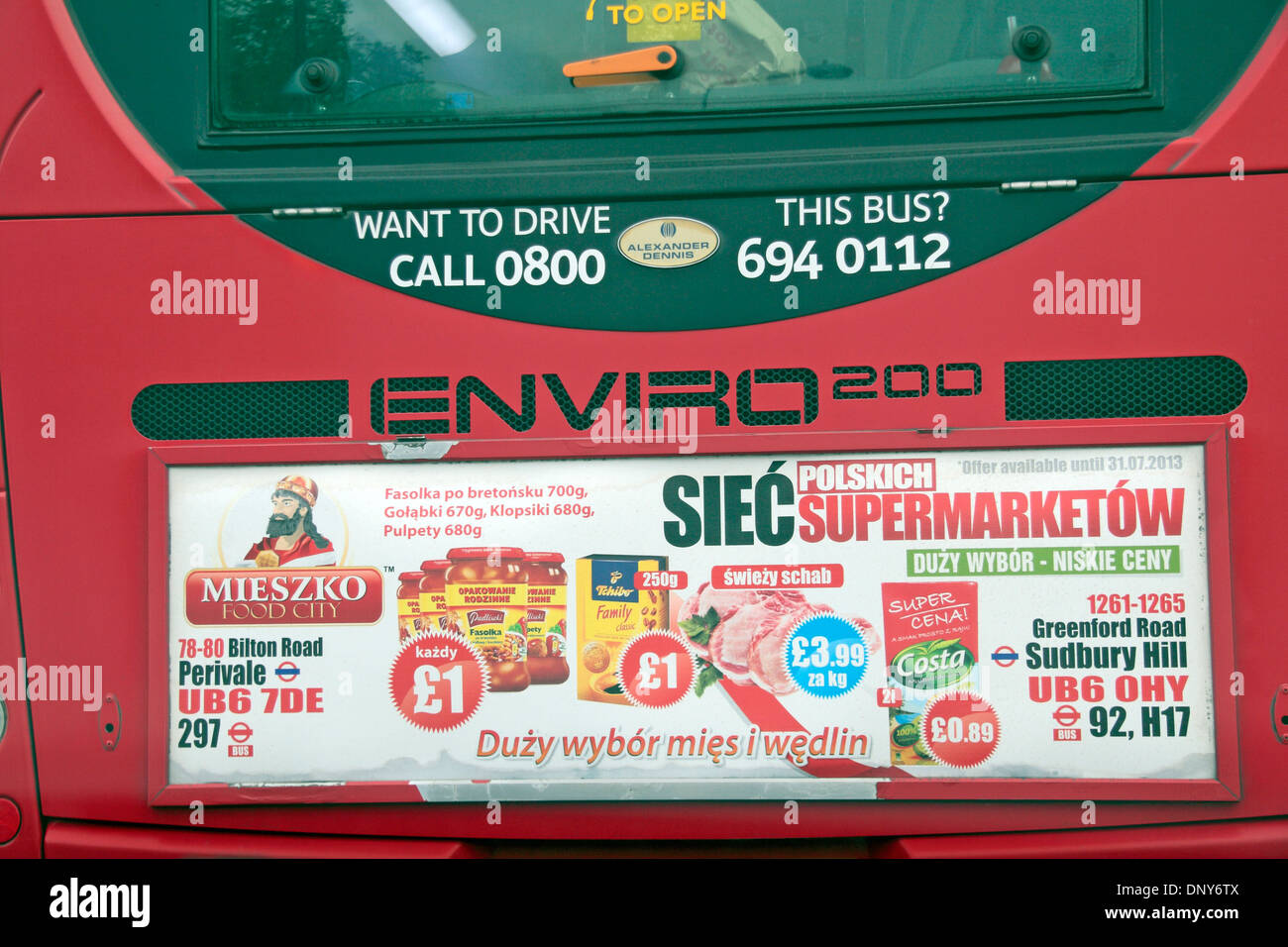 London bus advert hi-res stock photography and images - Alamy