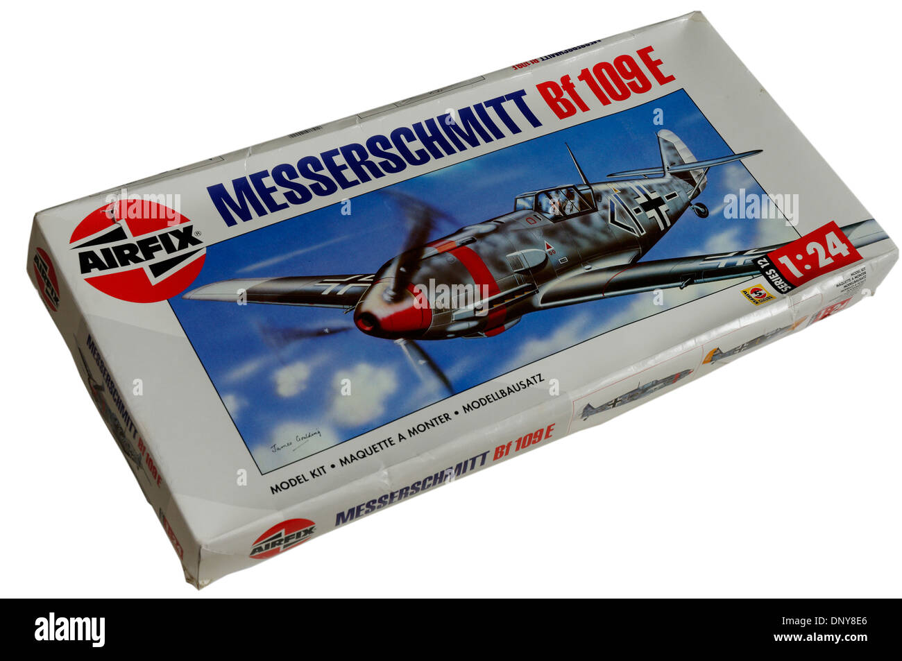 The classic 1/24th scale airfix Messerschmitt Me-109 plastic scale model kit Stock Photo