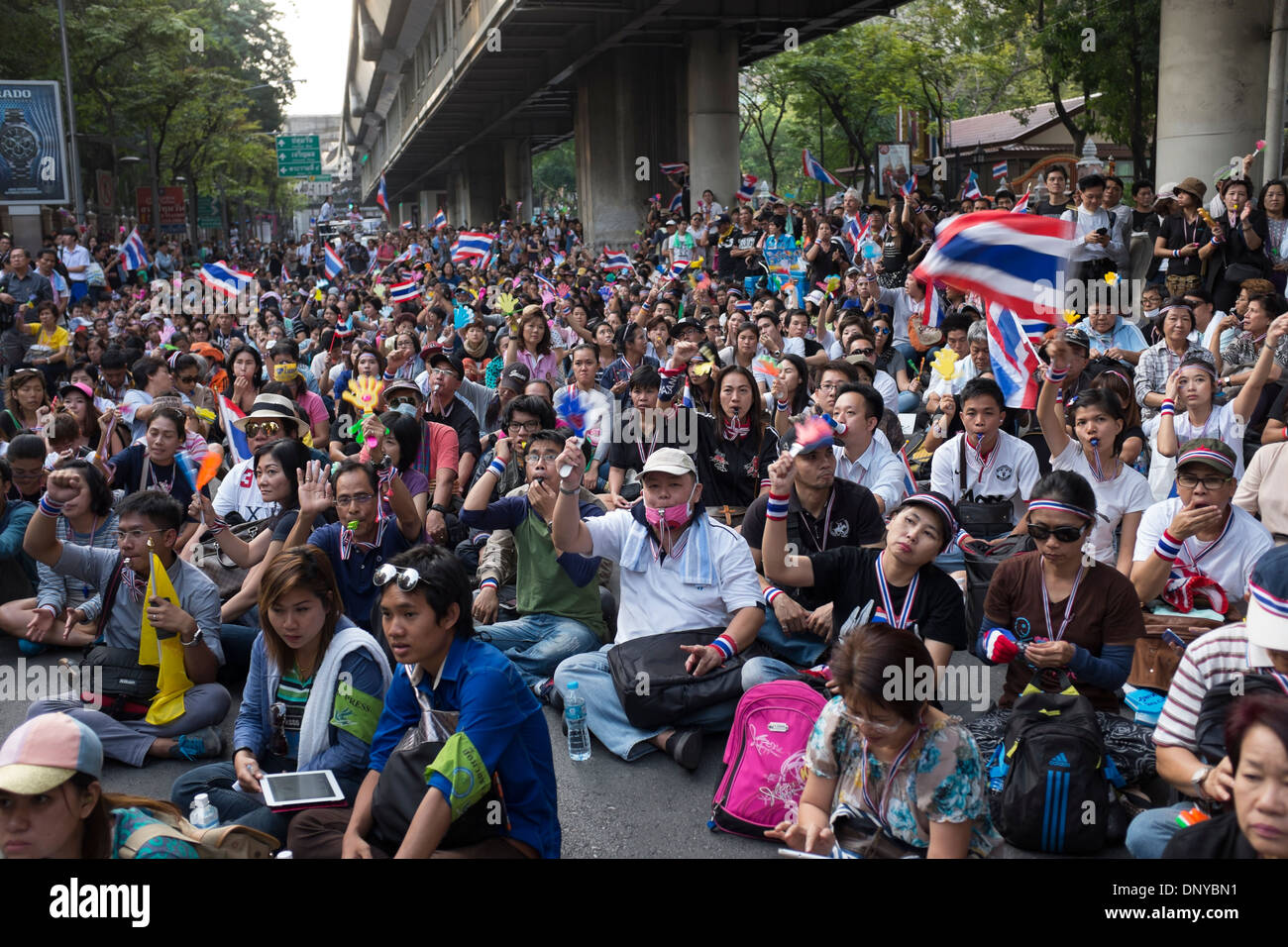 Anti Government Protesters Bangkok Thailand Stock Photo