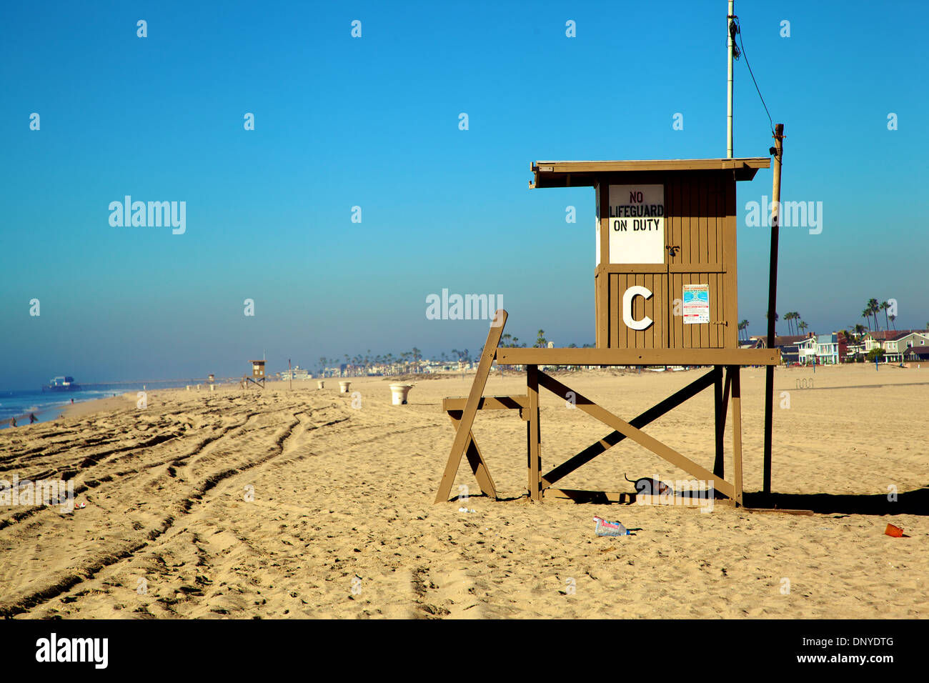 Lifeguard cabin in Newport Beach, California. Stock Photo