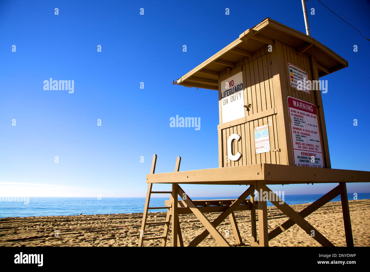 Lifeguard cabin in Newport Beach, California. Stock Photo