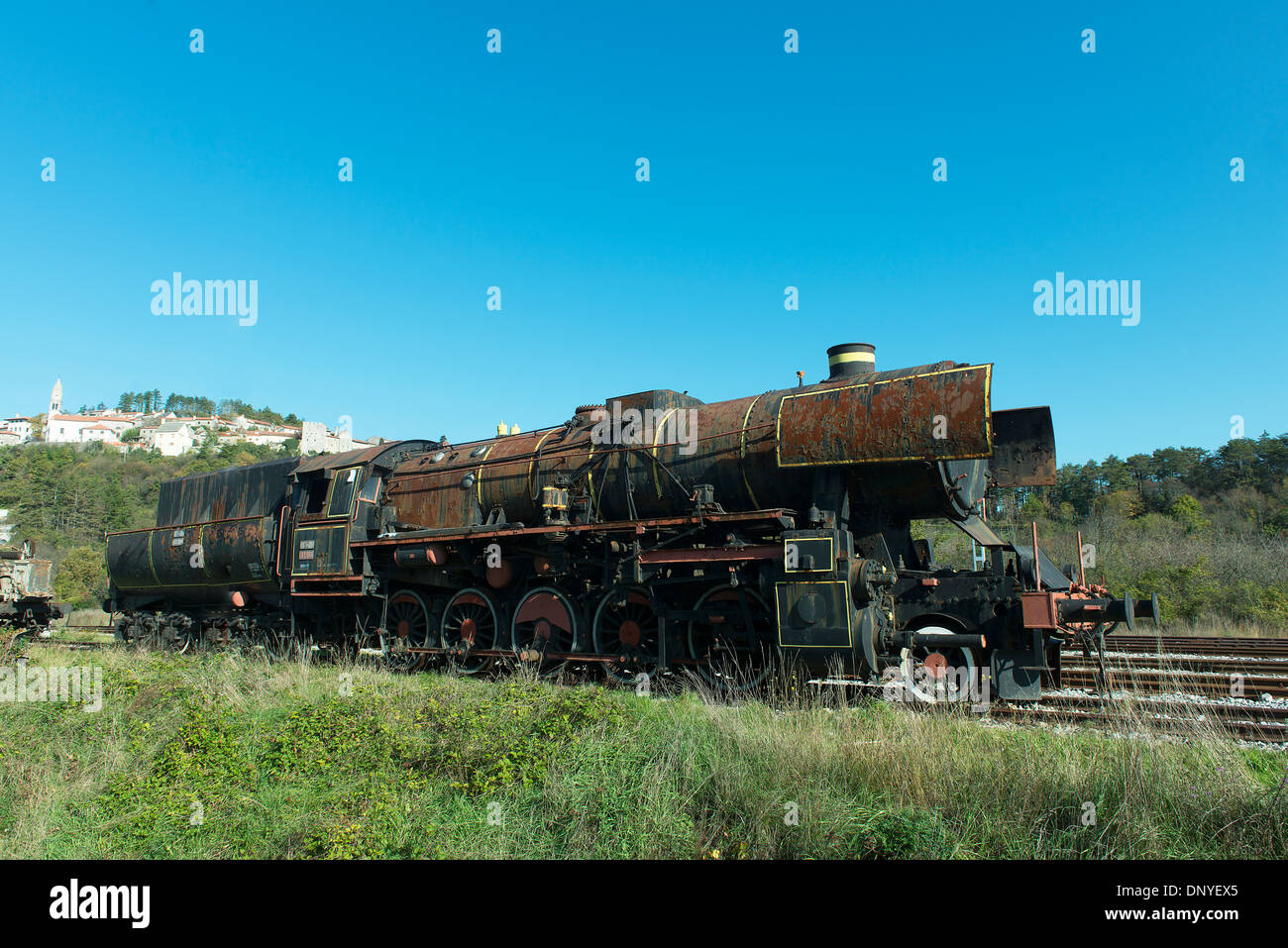 Old steam locomotive Stock Photo