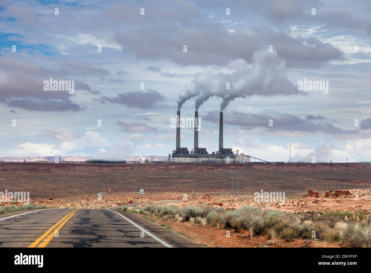 Salt River Project-Navajo Generating Power Station on Highway 98,Page,Arizona,USA Stock Photo
