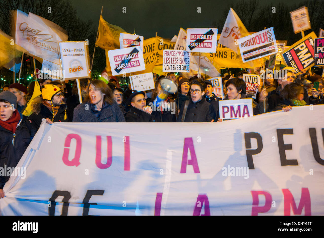 Large Crowd People, Public Demonstration, French LGBT Activism Groups ...