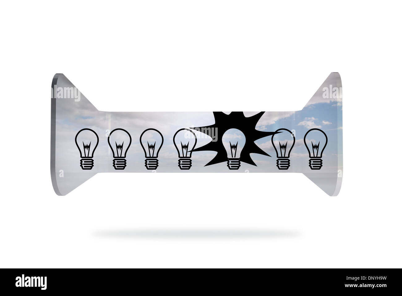 Light bulbs on abstract screen Stock Photo