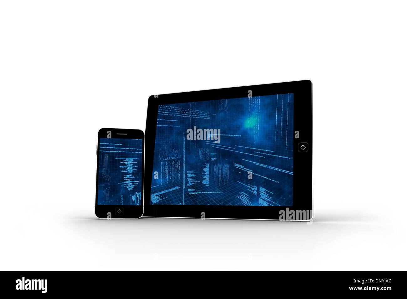 Interface on tablet and smartphone screens Stock Photo