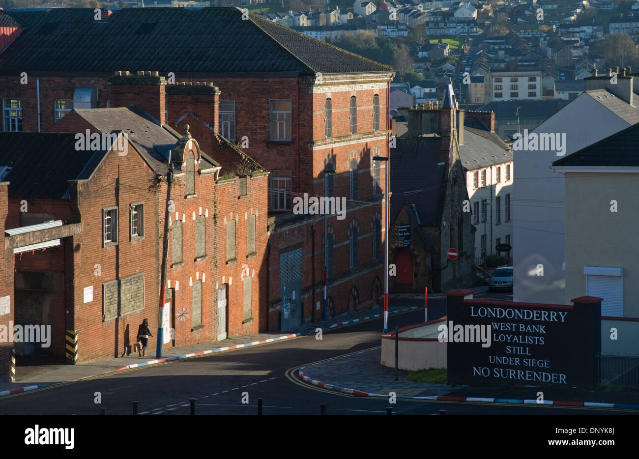 Protestant enclave on the West Bank of the Foyle, Derry/Londonderry, Northern Ireland. Stock Photo