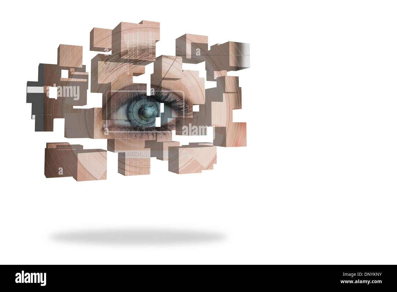 Eye analysis on abstract screen Stock Photo