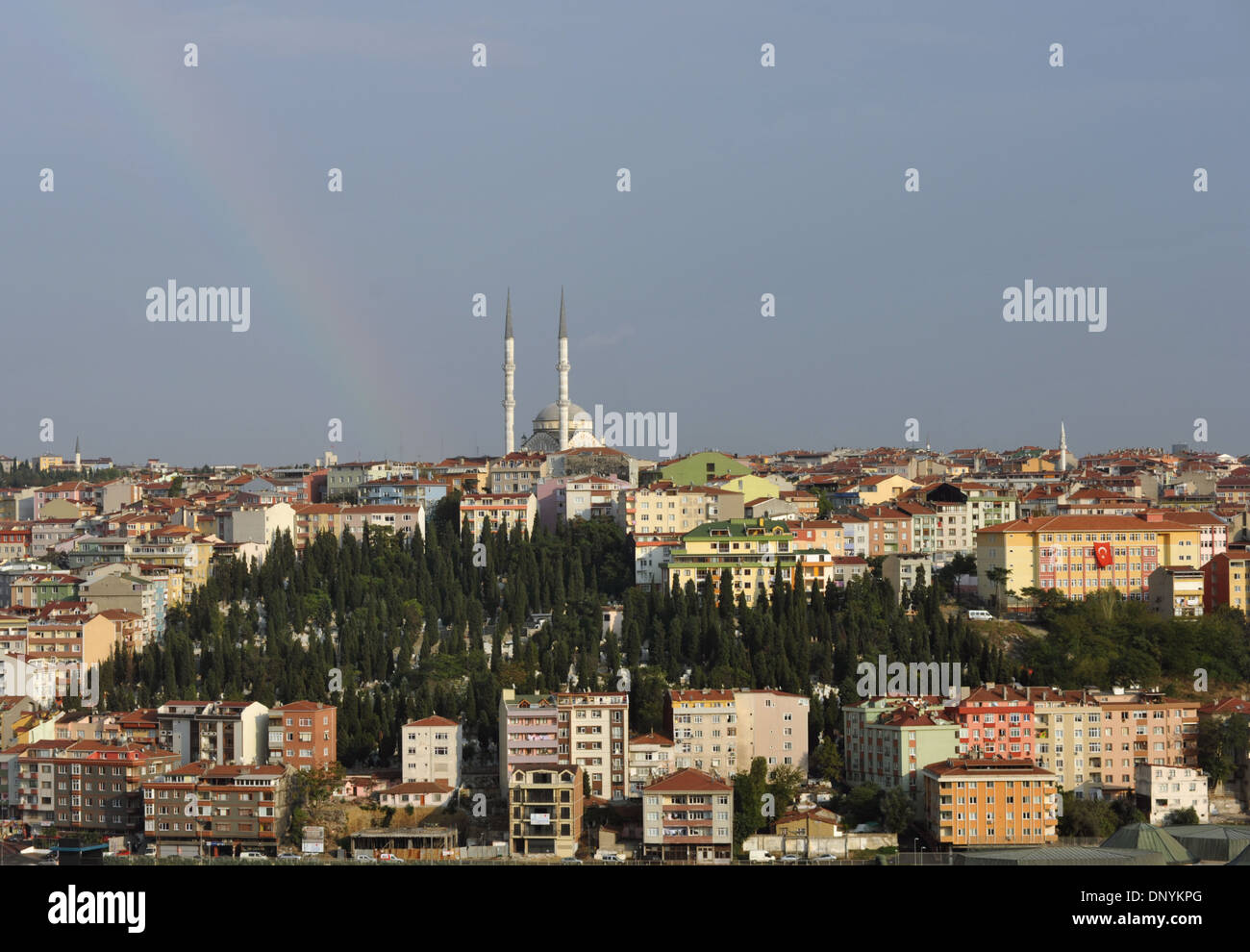 Istanbul skyline from Pierre Loti, across the Golden Horn. Stock Photo