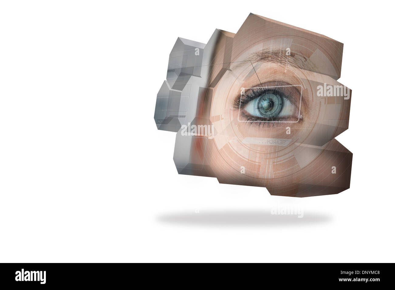 Eye interface on abstract screen Stock Photo