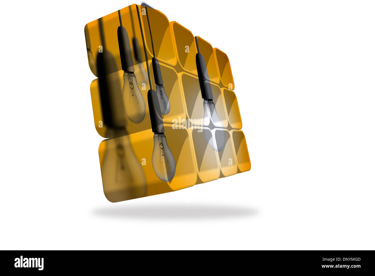 Light bulbs on abstract screen Stock Photo