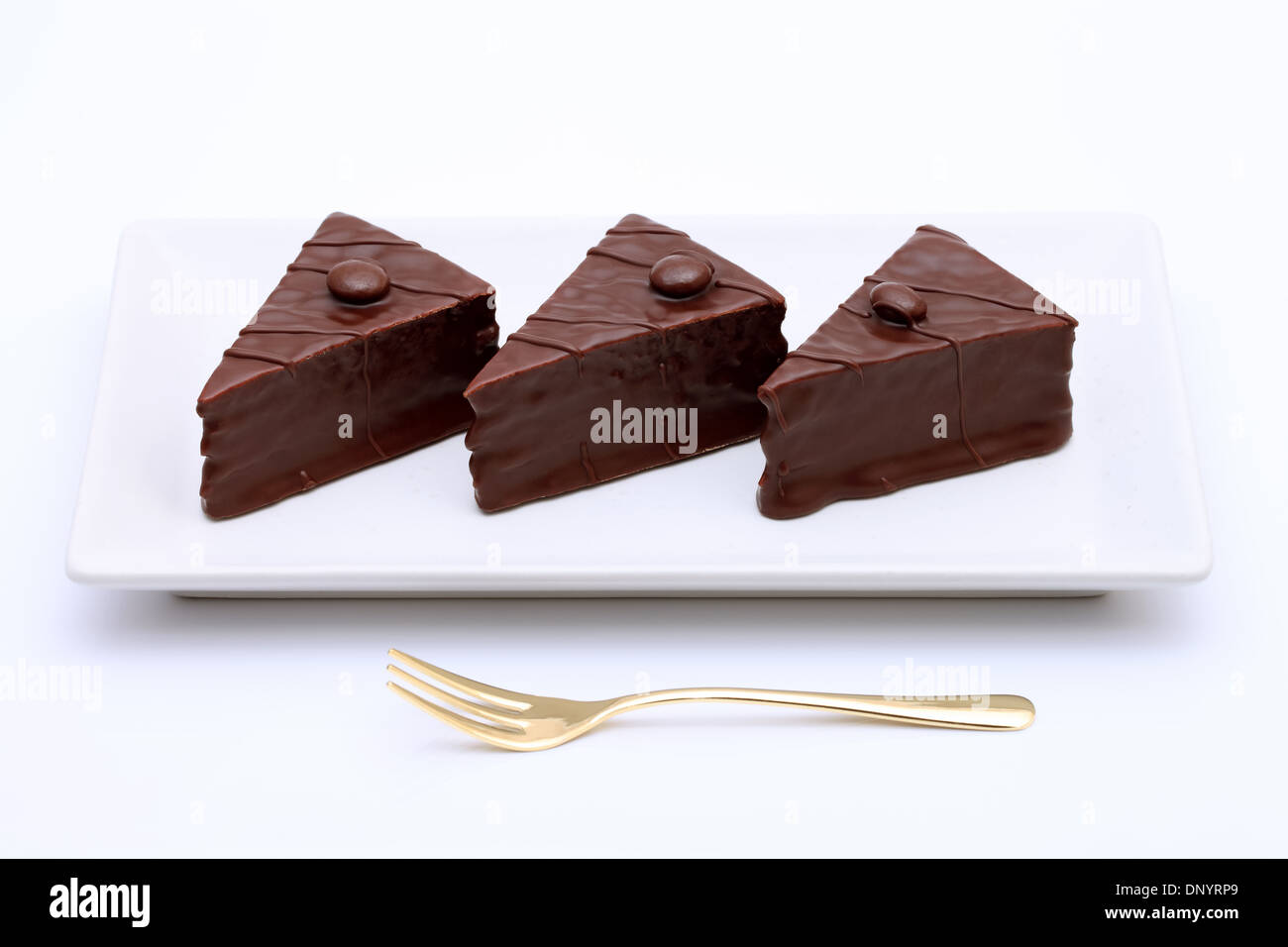 Chocolate cake on plate Stock Photo - Alamy