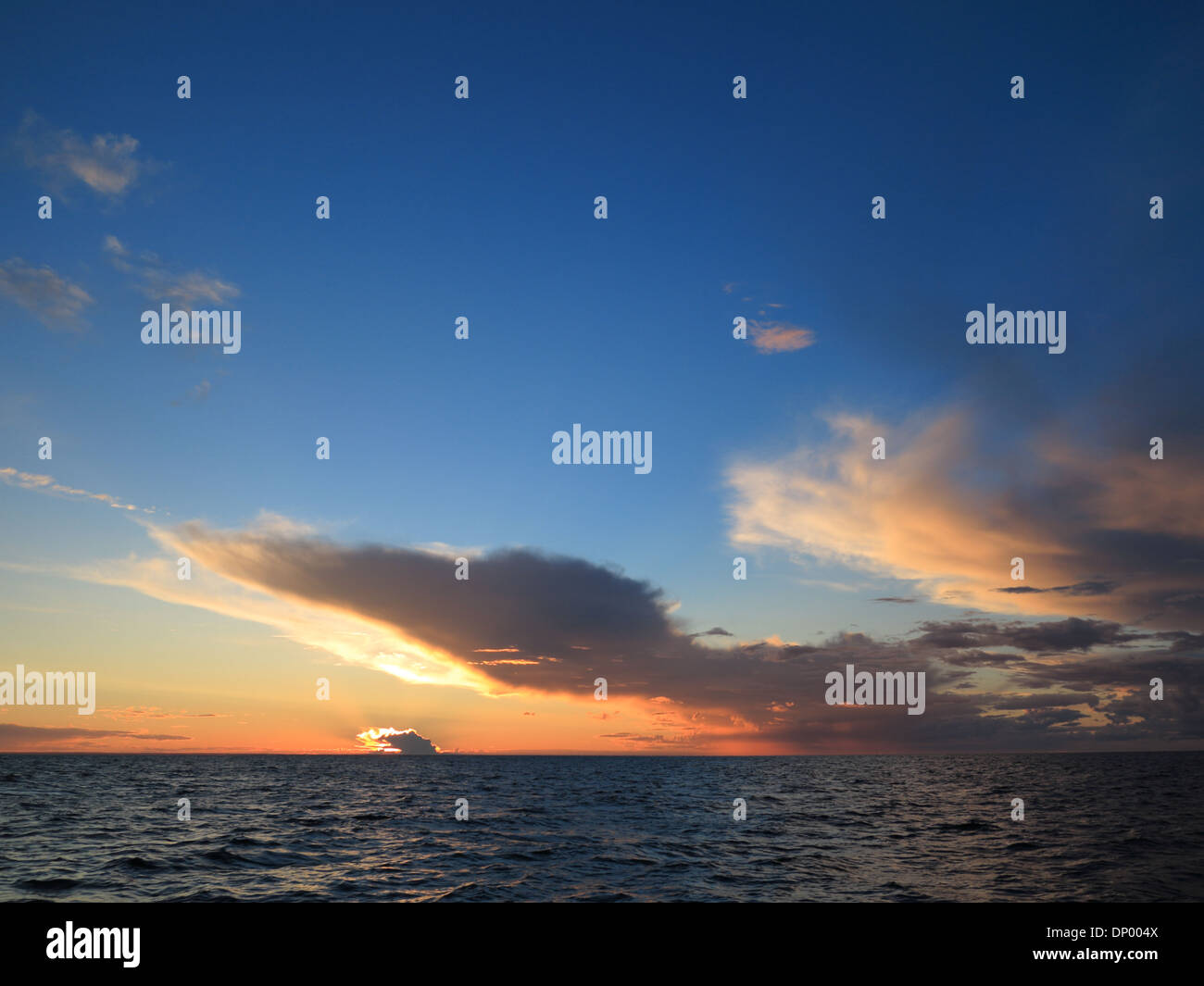 Dramatic beatiful sunset with clouds over the Baltic sea Stock Photo ...
