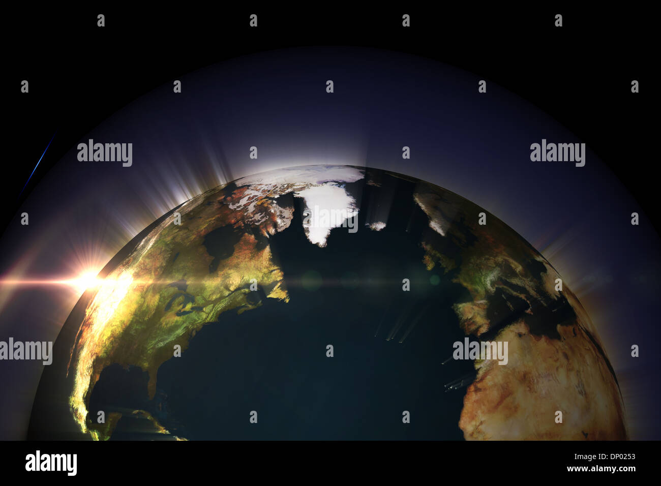 Glowing earth Stock Photo