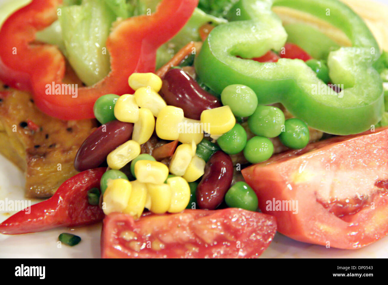 Salad containing vegetables of various kinds Mixed. Stock Photo