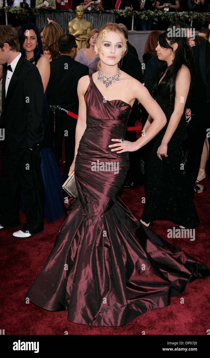 Mar 05, 2006; Hollywood, Ca, Usa; Oscars 2006: Keira Knightley Arriving At The 78Th Annual Academy Awards Held At The Kodak Theatre In Hollywood. Mandatory Credit: Photo By Lisa O'Connor/Zuma Press. (©)